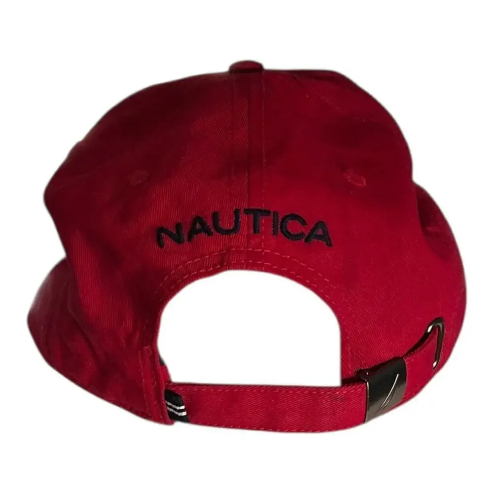 NAUTICA Baseball Cap Red Blue One Size 100% Cotton Used Outdoor Active